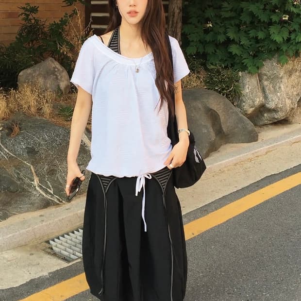 시오아 스트라이프 레이어링 나시