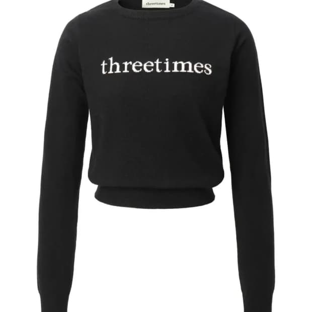 쓰리타임즈 클래식 로고 탑 니트M(택있음)