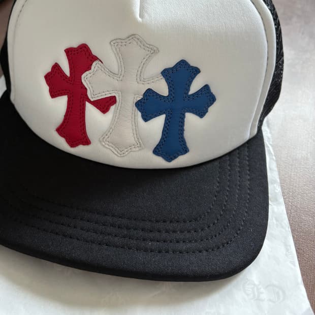 크롬하츠 레더 크로스패치 멀티 컬러 