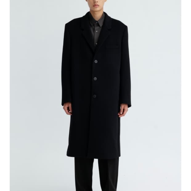 ESSENTIAL by EQL 블랙 테일러드 싱글 코트 L