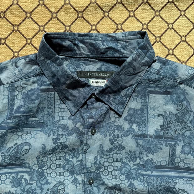 블루 패턴 셔츠