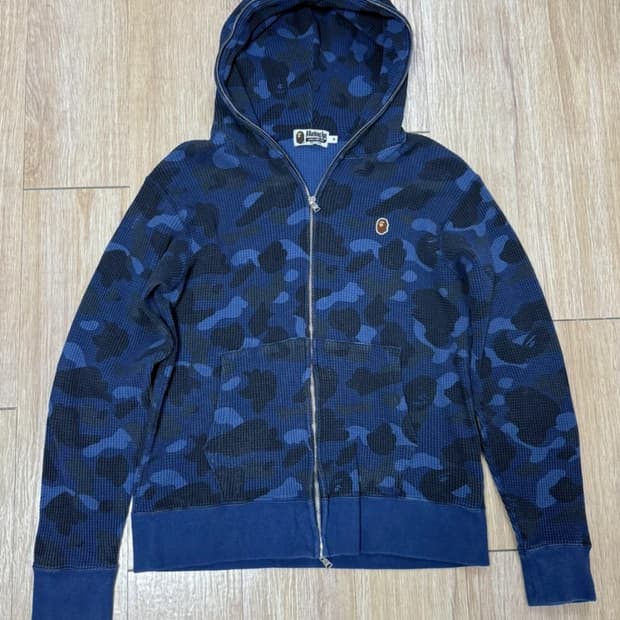 베이프 네이비 카모 후드집업
