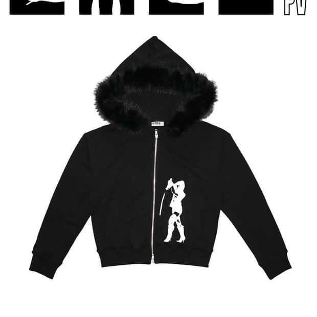 EMEW 에투믹에브리웨어 블레이드 퍼 집업 블랙