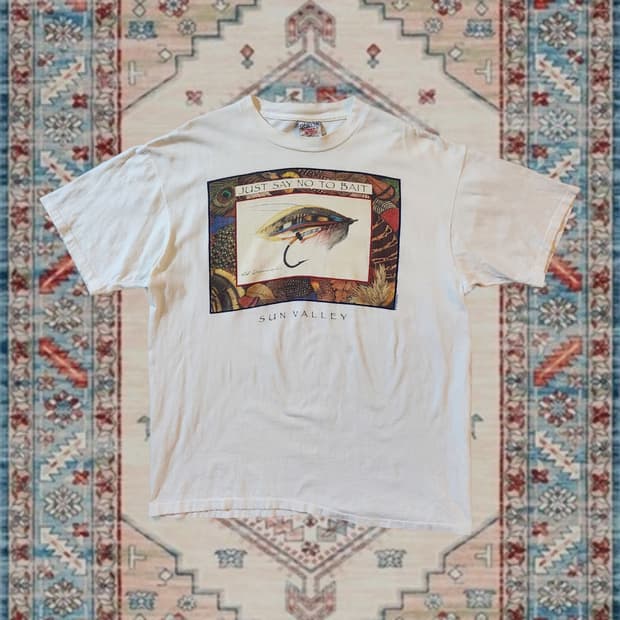 90s Made in USA 페기 머레이 낚시아트 그래픽 티셔츠 XL