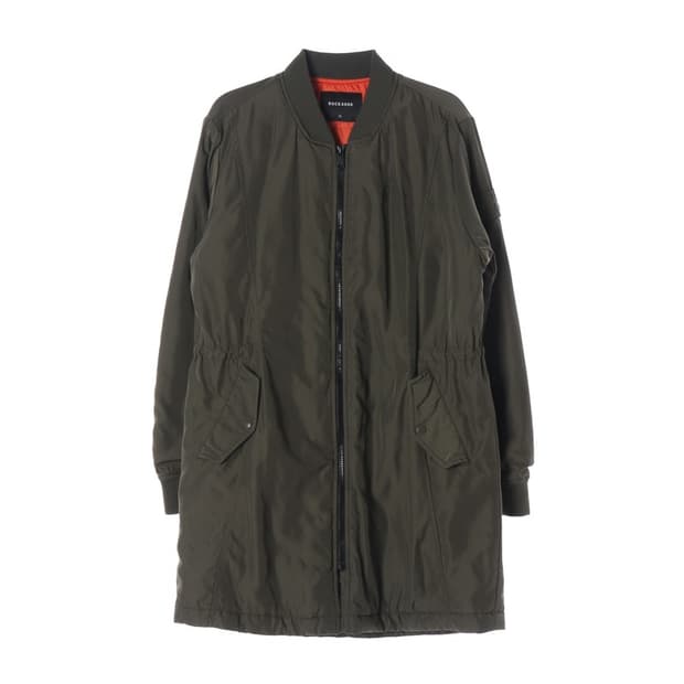 버커루 오렌지 배색 누빔 롱 항공점퍼 XL