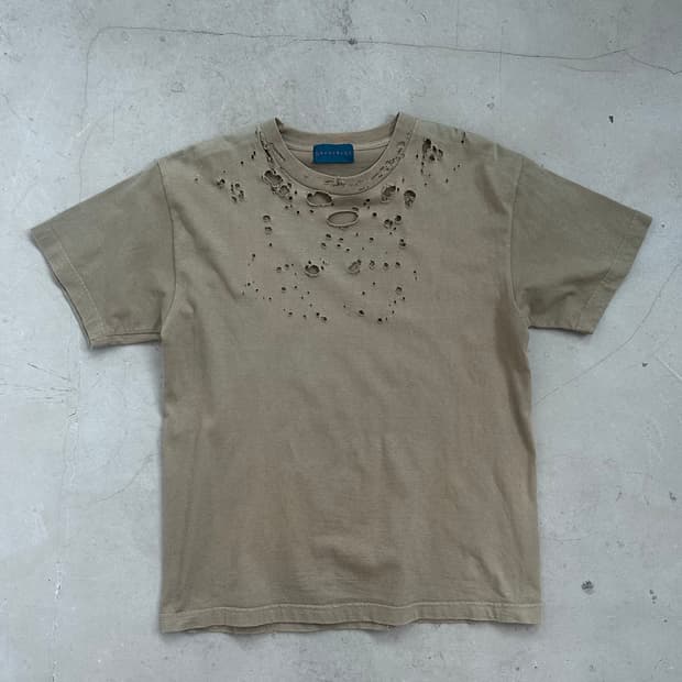 빈티지 디스트로이드 데미지 tee M Beige