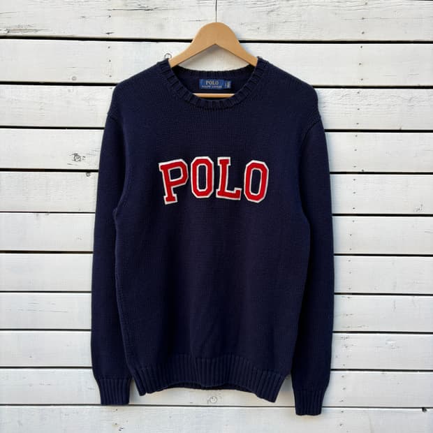 Polo 폴로 아플리케 자수 니트