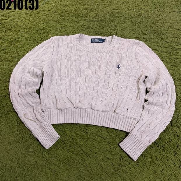 폴로 랄프로렌 크롭 케이블 니트