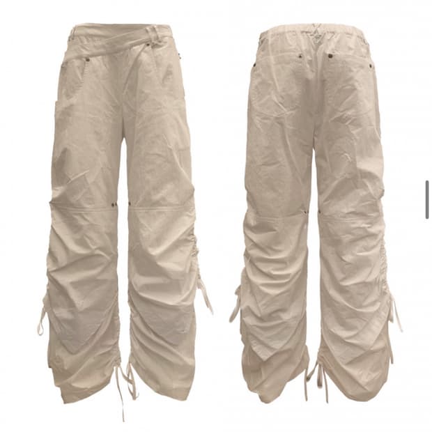 LAYERED WAIST BONDED PANTS (UNISEX) SAND