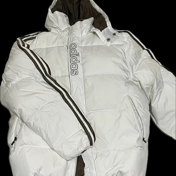 아디다스 패딩 흰갈 