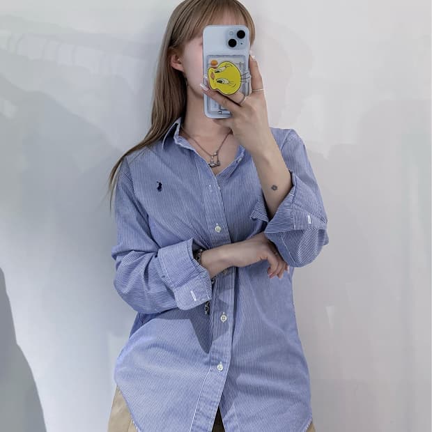 폴로랄프로렌 네이비포니 스트라이프 셔츠