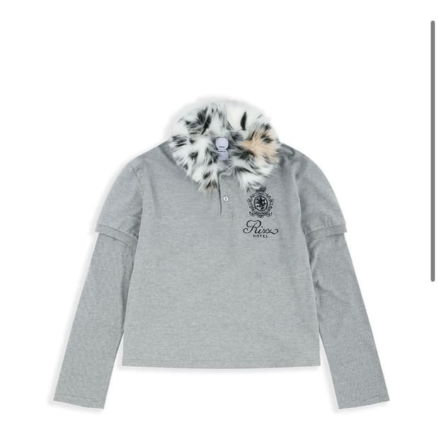 Protocol Index 레이어드 폴로 셔츠 그레이 1사이즈