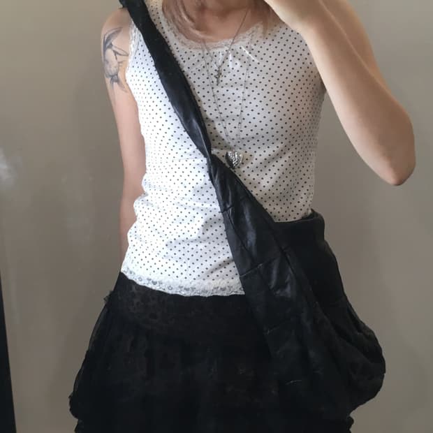 jpn vintage ivory dot sleeveless