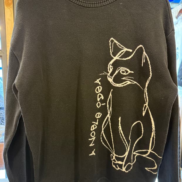 지오송지오 고양이 니트 스웨터 블랙