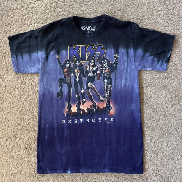 키스 KISS 야광 타이다이 밴드티