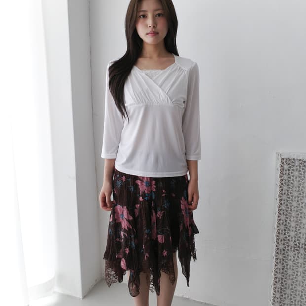 lace shirring T 