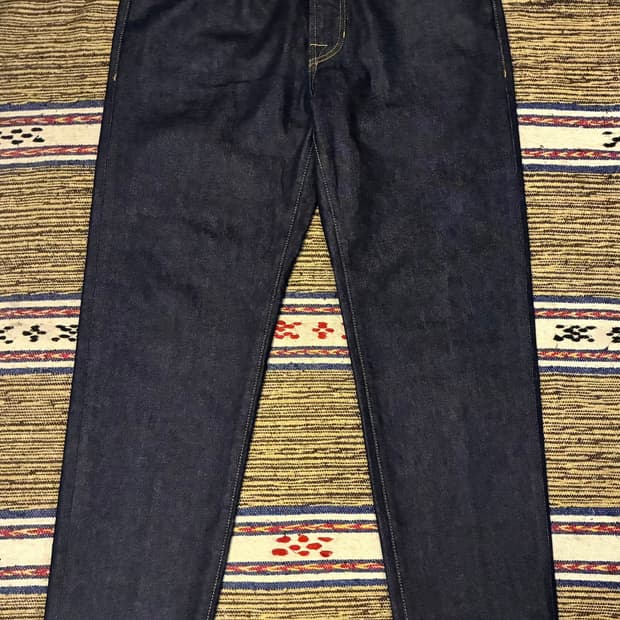 (36)Bastong 바스통 701 인디고 블루 테이퍼드 데님 청바지