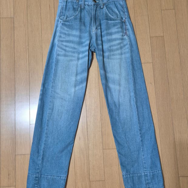 여성 리바이스 엔지니어드진 블루 데님 바지