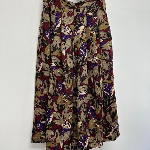 닥스 80s 플라워 플리츠 와이드 팬츠