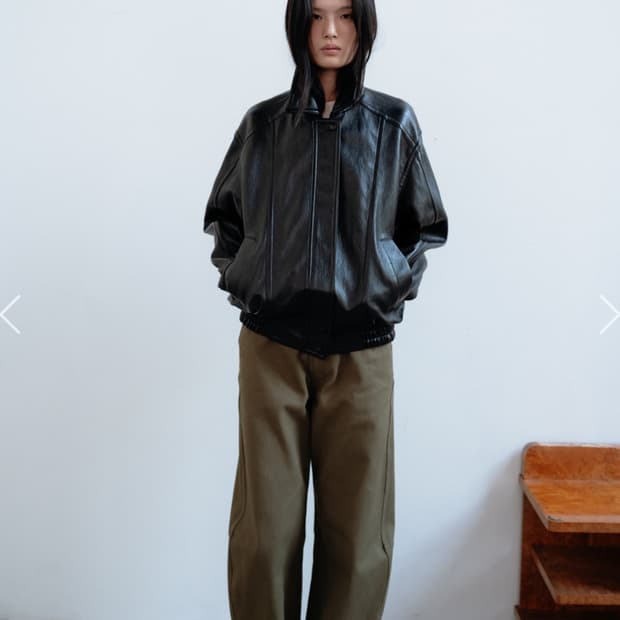 모노하 Faux leather jumper jacket