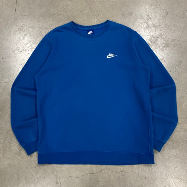 나이키 블루 컬러 퓨추라 스몰 로고 미니멀 맨투맨