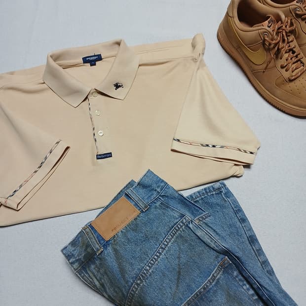 BURBERRY 버버리 빈티지 반팔 카라티
