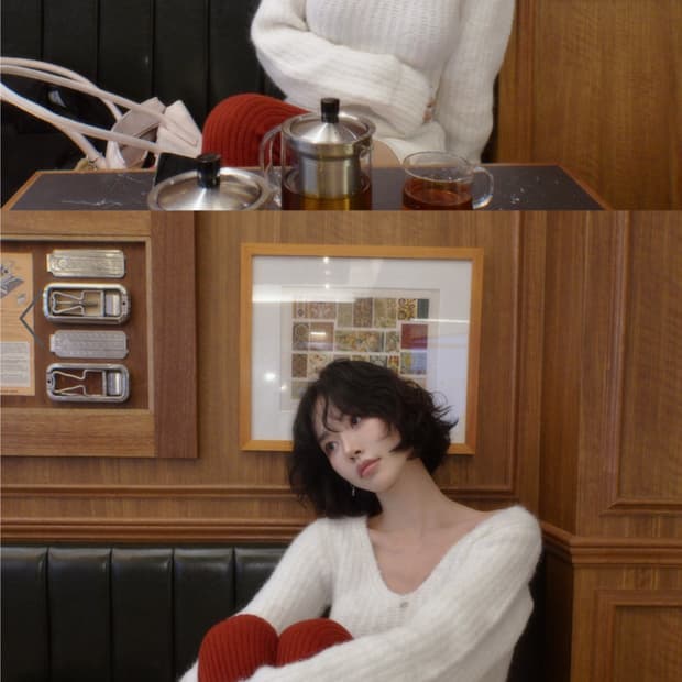 페일제이드 Alpaca Deep V-Neck Balloon Knit T