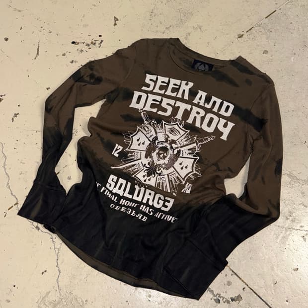 Salvage grunge printing long sleeve