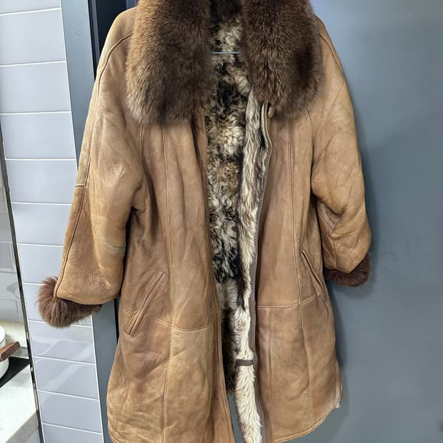 양가죽/양털 퍼코트 (L)