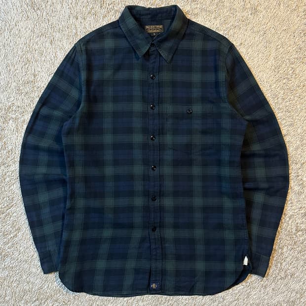 희귀) 폴로 진스 원포켓 패치 타탄 체크셔츠