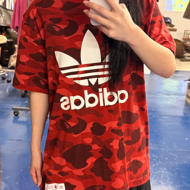 아디다스X베이프 빨간색 반팔