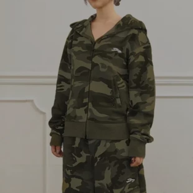 탄산마그네슘 카모 후드 집업 Free _ 여성