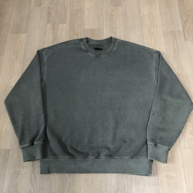 (L) 소버먼트 SOVERMENT 980G 피그먼트 스웻셔츠 더치 카키