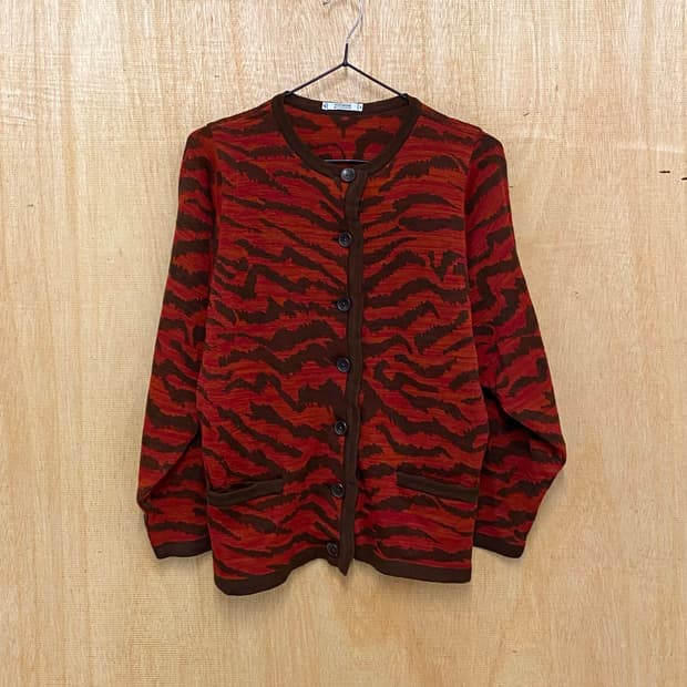 80s YVES SAINT LAURENT zebra cardigan