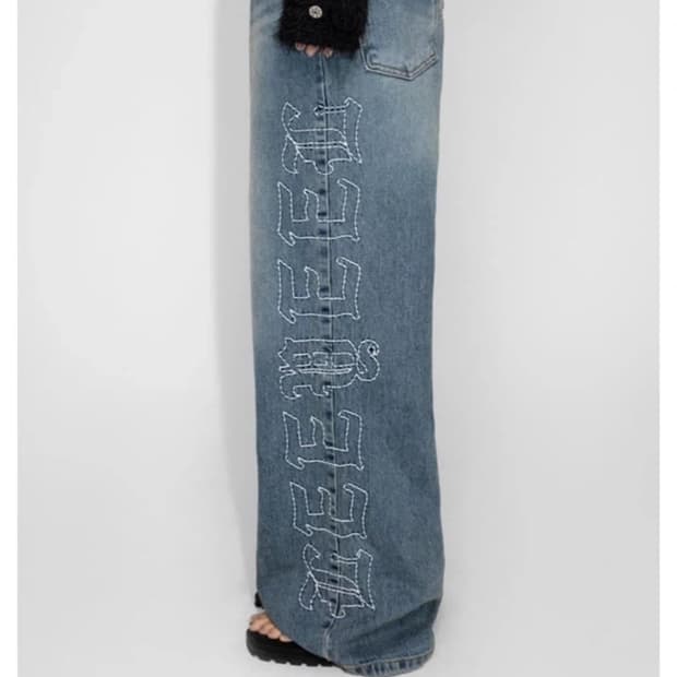 yeel (LEEY) 사이드 로고 자수 팬츠 2