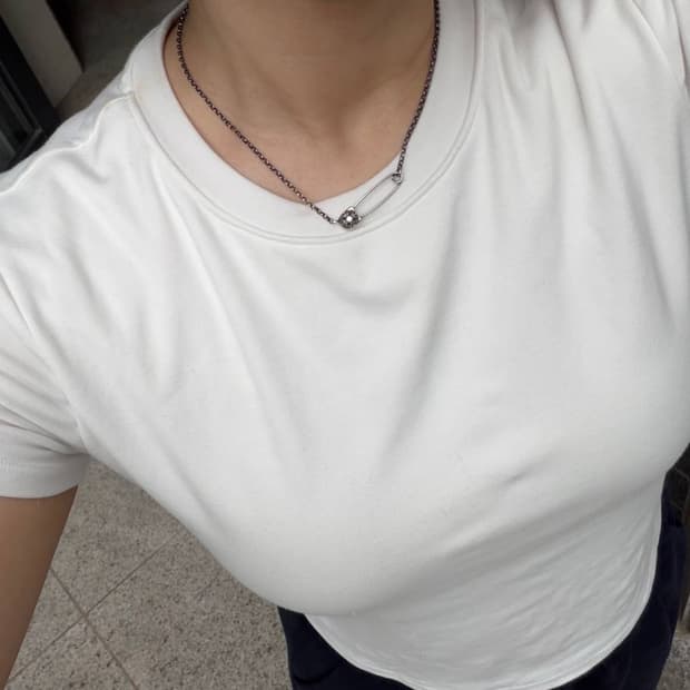 크롬하츠 세이프티핀 1p (다이아) 롤체인 목걸이 16인치