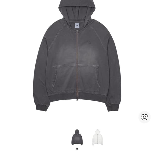 산산기어 워시드 후디 집업 차콜 2 사이즈