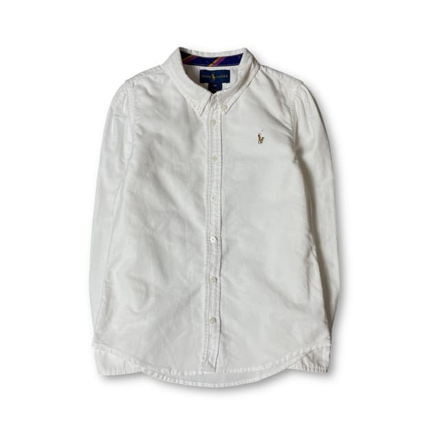 폴로랄프로렌 키즈 화이트 클래식 긴팔 셔츠 6X