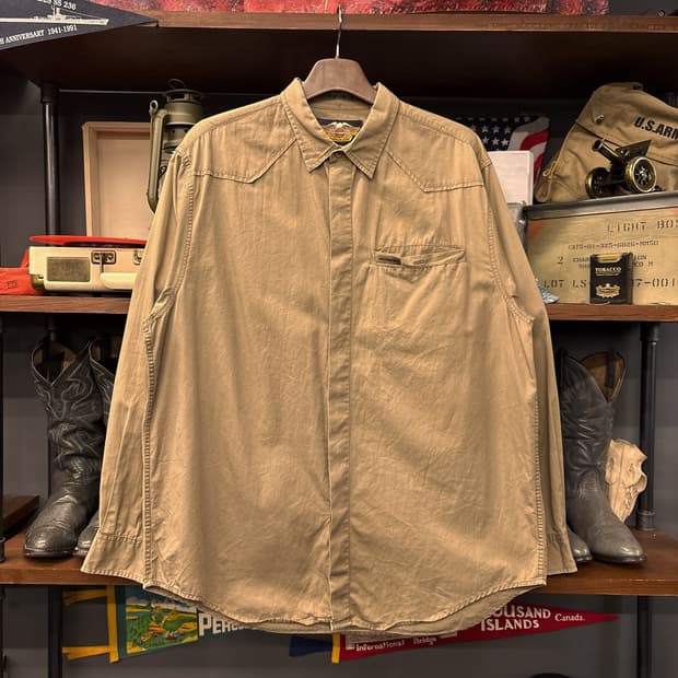 90s 할리데이비슨 러기드 이너포켓 코튼 워크셔츠 N963