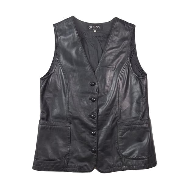 GENNY 빈티지 무드 리얼 레더 버튼 베스트 88