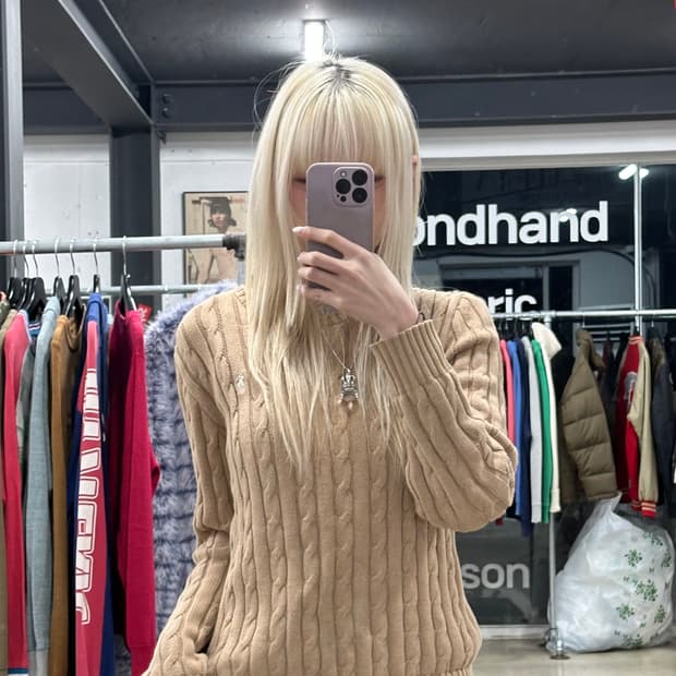 폴로 랄프로렌 베이지 니트