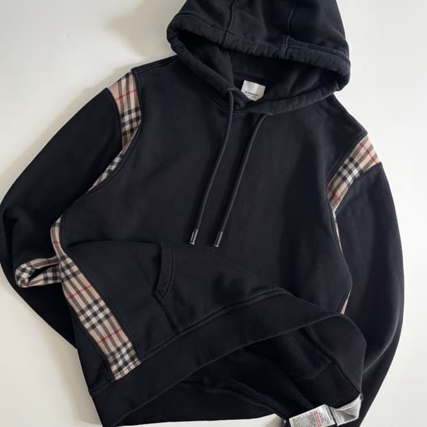 Burberry 버버리 블랙 체크 코튼 후디