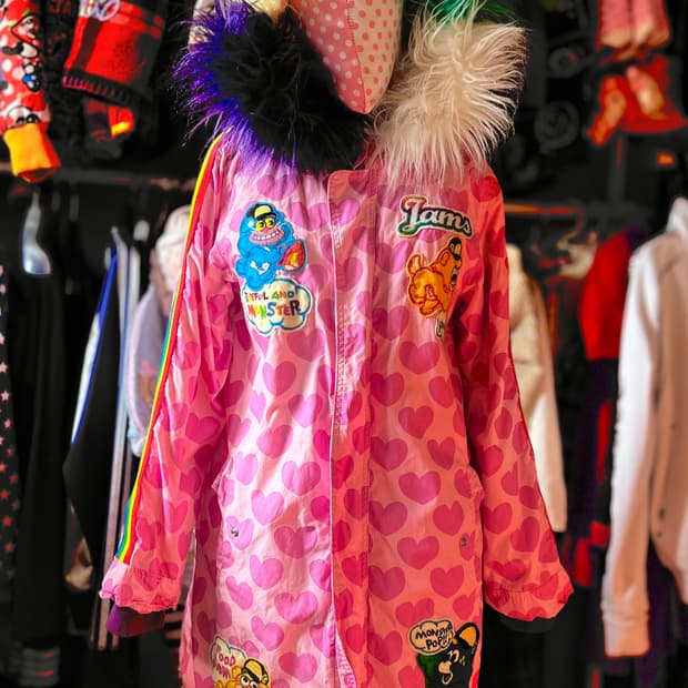 jam 팝갸루 하라주쿠 핑크 하트 롱 코트 패딩 판매