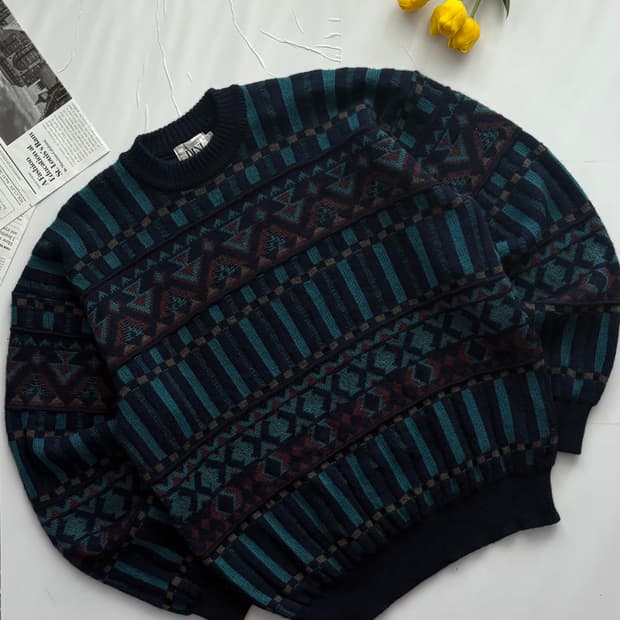 Massimo Dini 에스닉 빈티지 니트