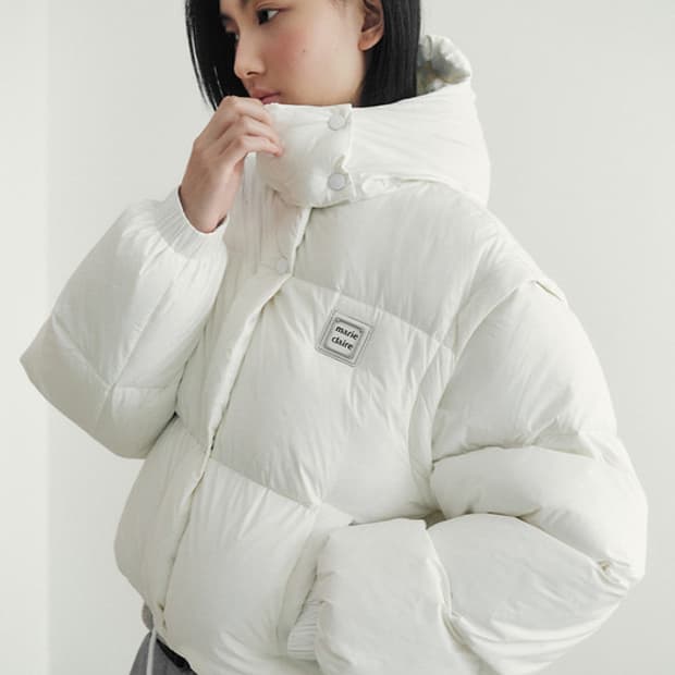 마리끌레르 로고 투웨이 덕다운 패딩