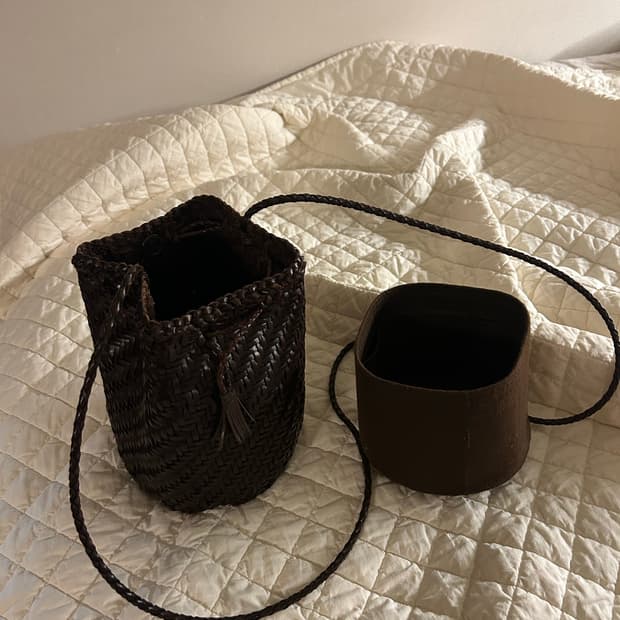 드래곤디퓨전 드래곤백 폼폼 더블 복조리 점프 백 다크브라운 + 이너백