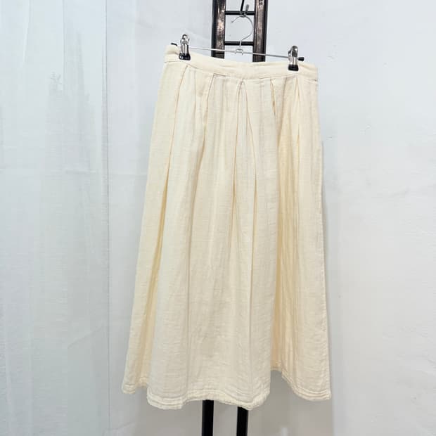 일본빈티지 아이보리 거즈면 미디치마 미디스커트 3523