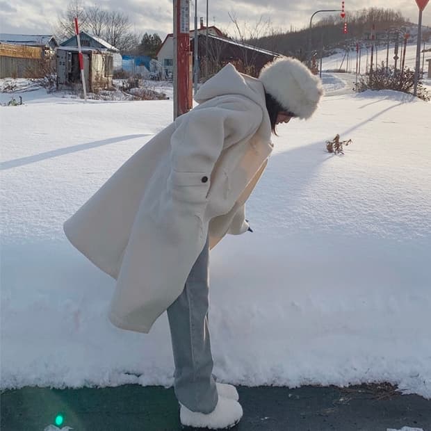 갸루 모리걸 아오이유우 퍼 햇 인조모피 모자