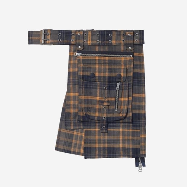 베이컨트 아카이브 BAJESS LAYERED SKIRT BELT CHEC