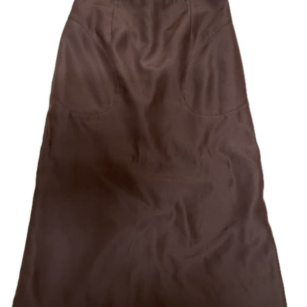 오픈와이와이  실크 미디 스커트 브라운